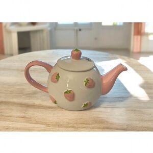 Strawberry Teapot with Pink Handle